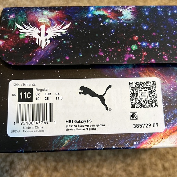 Puma MB1 GALAXY Basketball sneakers, in box, used once, size 11C - Picture 10 of 10